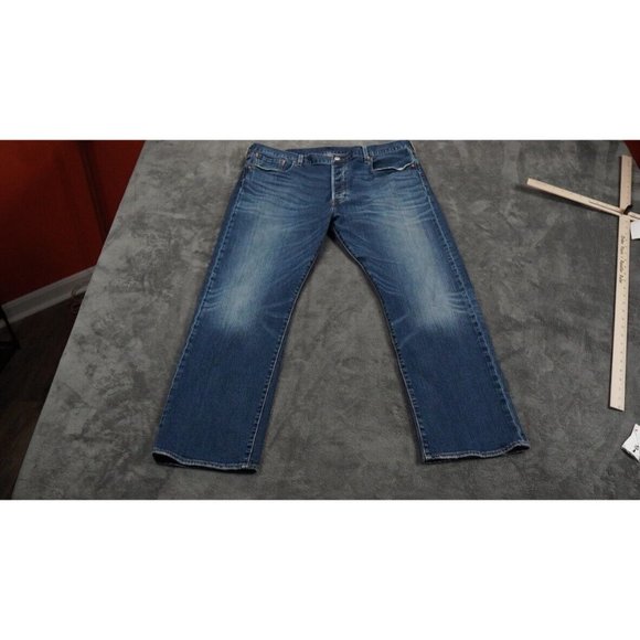Levi's 501 Premium Denim Jeans Size 40‎ x 30 High Waist Button Fly Straight Leg - Picture 9 of 16
